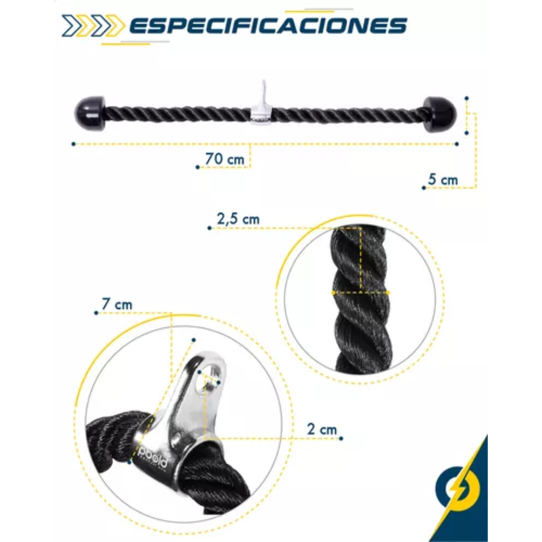 Miniatura 3 de Cuerda Adaptación Biceps Triceps Espalda